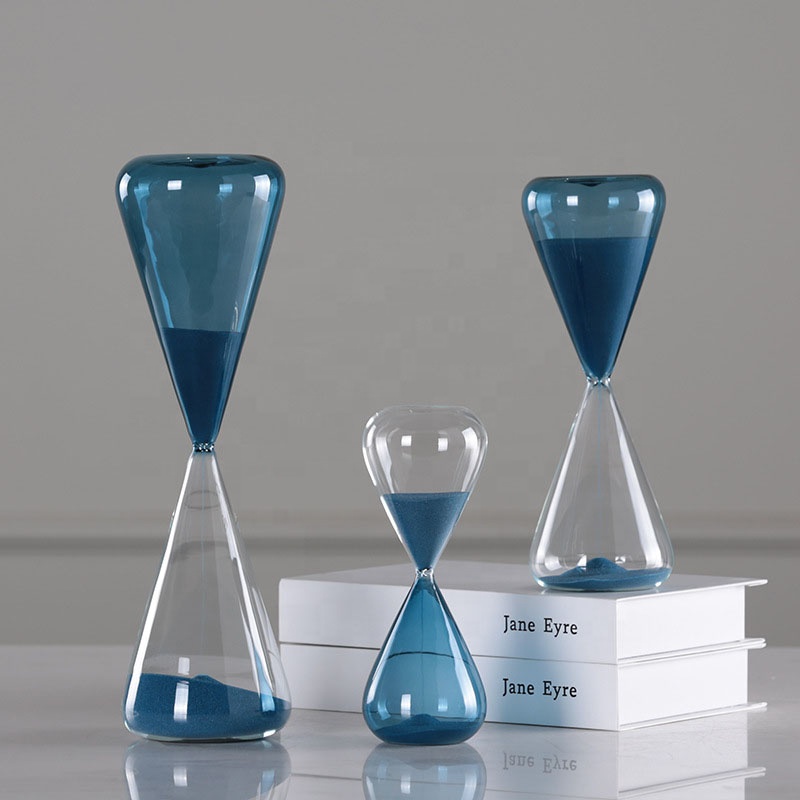 Creative furnishings half spray blue hourglass 60 minutes 30 minutes 10 minutes time hourglass
