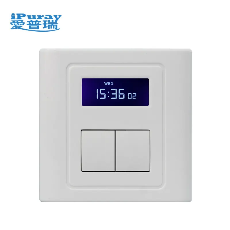 LCD Display Digital 2 Gang Programmable Automatic Timer Switch for Smart Lighting Control