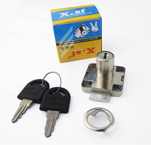 Sliding door drawer lock / iron body and zinc cylinder 138-22 lock with two keys