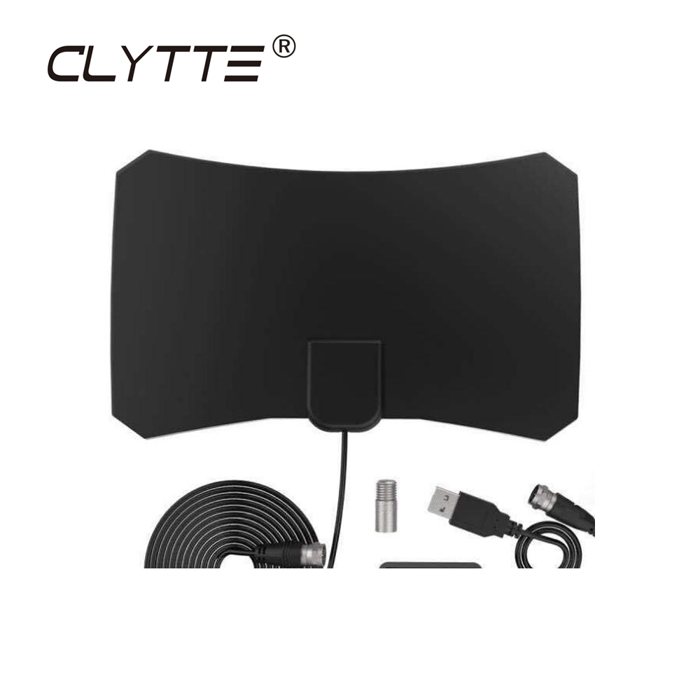 Комнатная цифровая ТВ антенна Clytte 80 миль 1080P усилитель сигнала приемника ТВ радиус HDTV антенны воздушная мини DVB-T/T2
