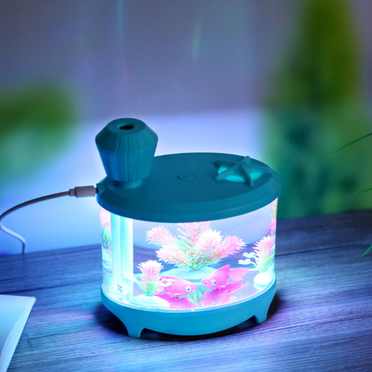 2 в 1 розовый очиститель воздуха humidifer, декоративный силиконовый свет рыбы