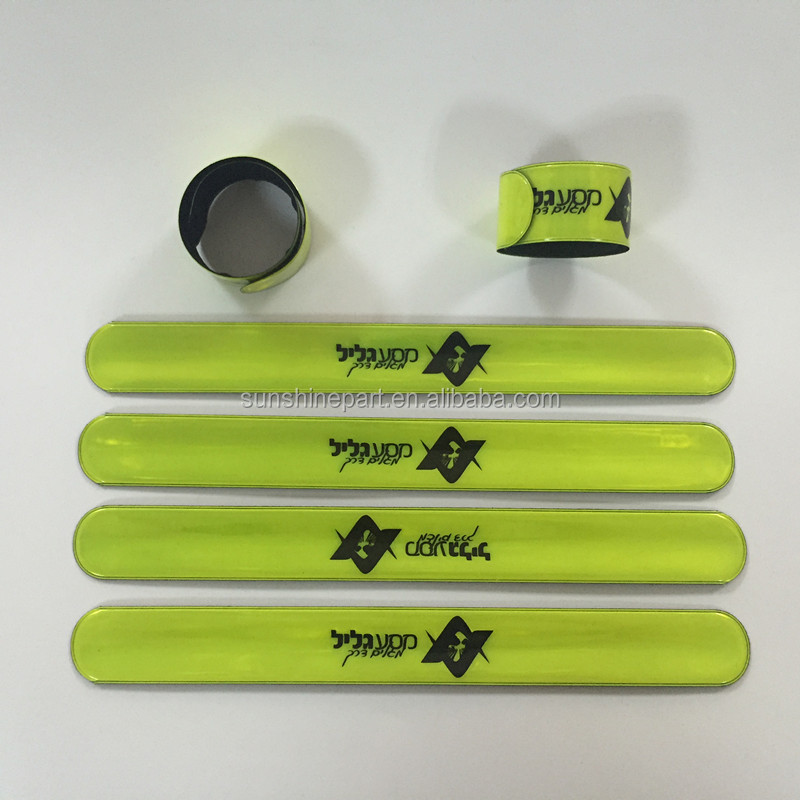 EN71/6P FREE/EN13356 reflective bracelet CE reflective slap bracelet snap bracelet