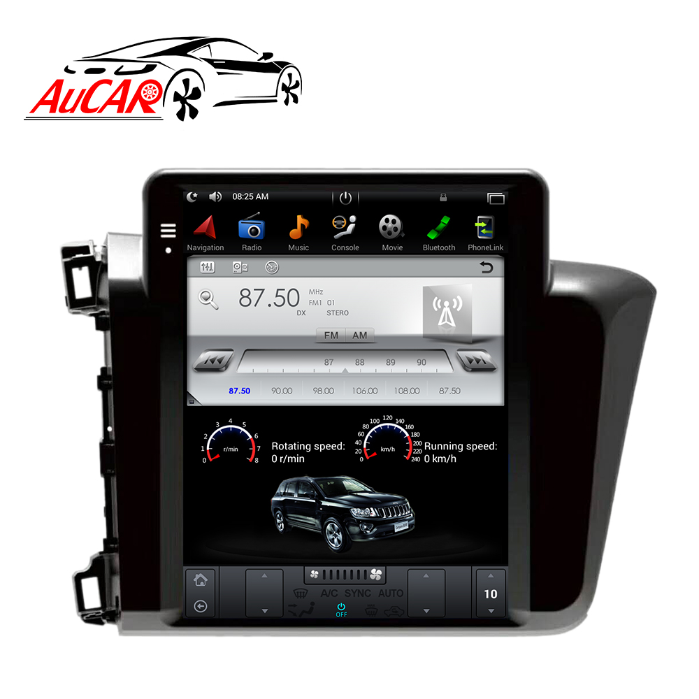 Автомобильная магнитола AuCAR PX6, мультимедийная система на Android 10,4, с вертикальным экраном 9,0 дюйма, с GPS, для Honda Civic 2012-15
