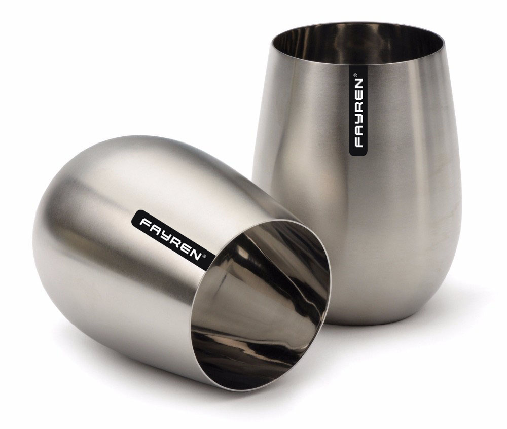 304 egg type stainless steel metal gold stemless colored wine glasses cup