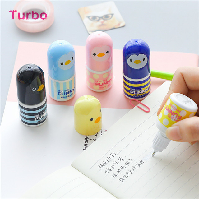 cute korean New creative back to school fancy stationery wholesale custom gift eco plastic yellow correction tape