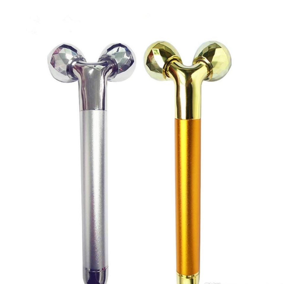 uplift face roller Y shape pulse facial massage bar 24K golden beauty bar wrinkle removal device