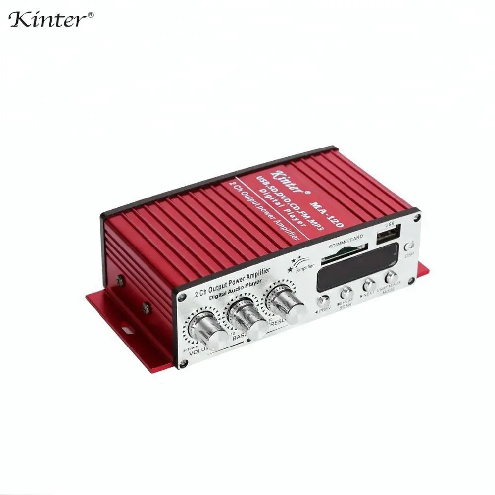 Kinter MA-120 12v 2 channel sound mini hifi car power audio stereo amplifier with USB SD FM for music system