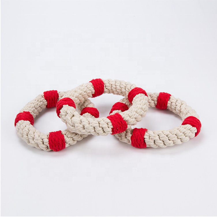 Christmas cotton rope toy pet grinding teeth knitting doughnut dog toy bite resistance training throwing toys