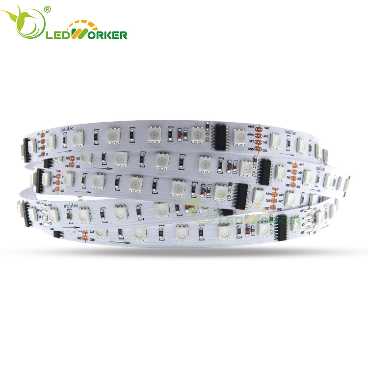 Водонепроницаемый Дешевые цифровой Полноцветный SMD 5050 DMX 512 DC24V 60leds/M гибкие светодиодные полосы