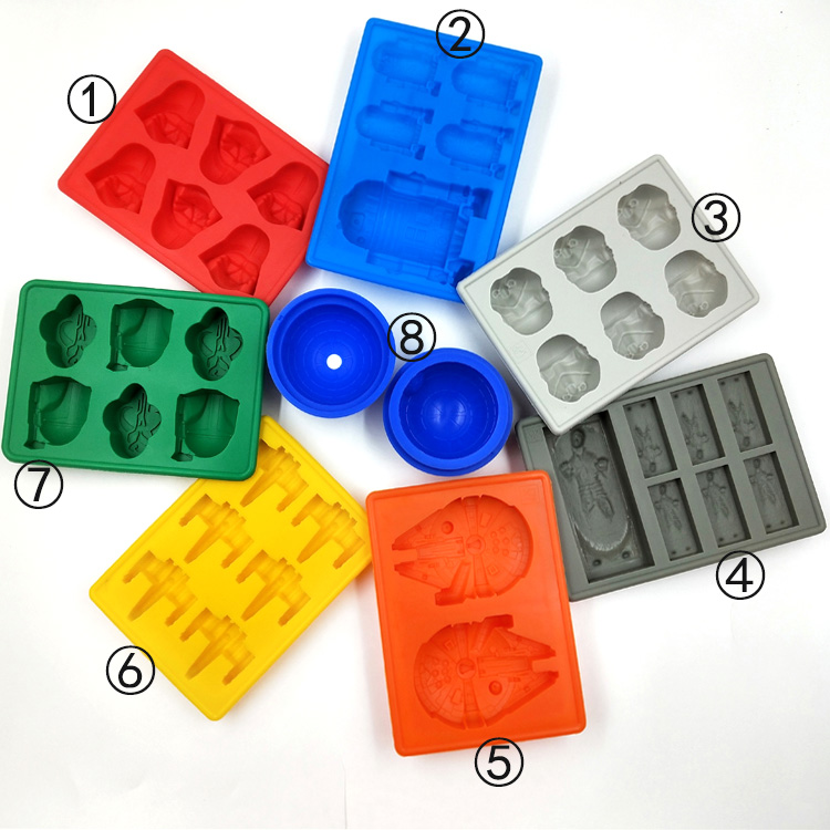 set of 8 Whiskey Large Spheres Star Ball War Silicone Ice Maker Tray