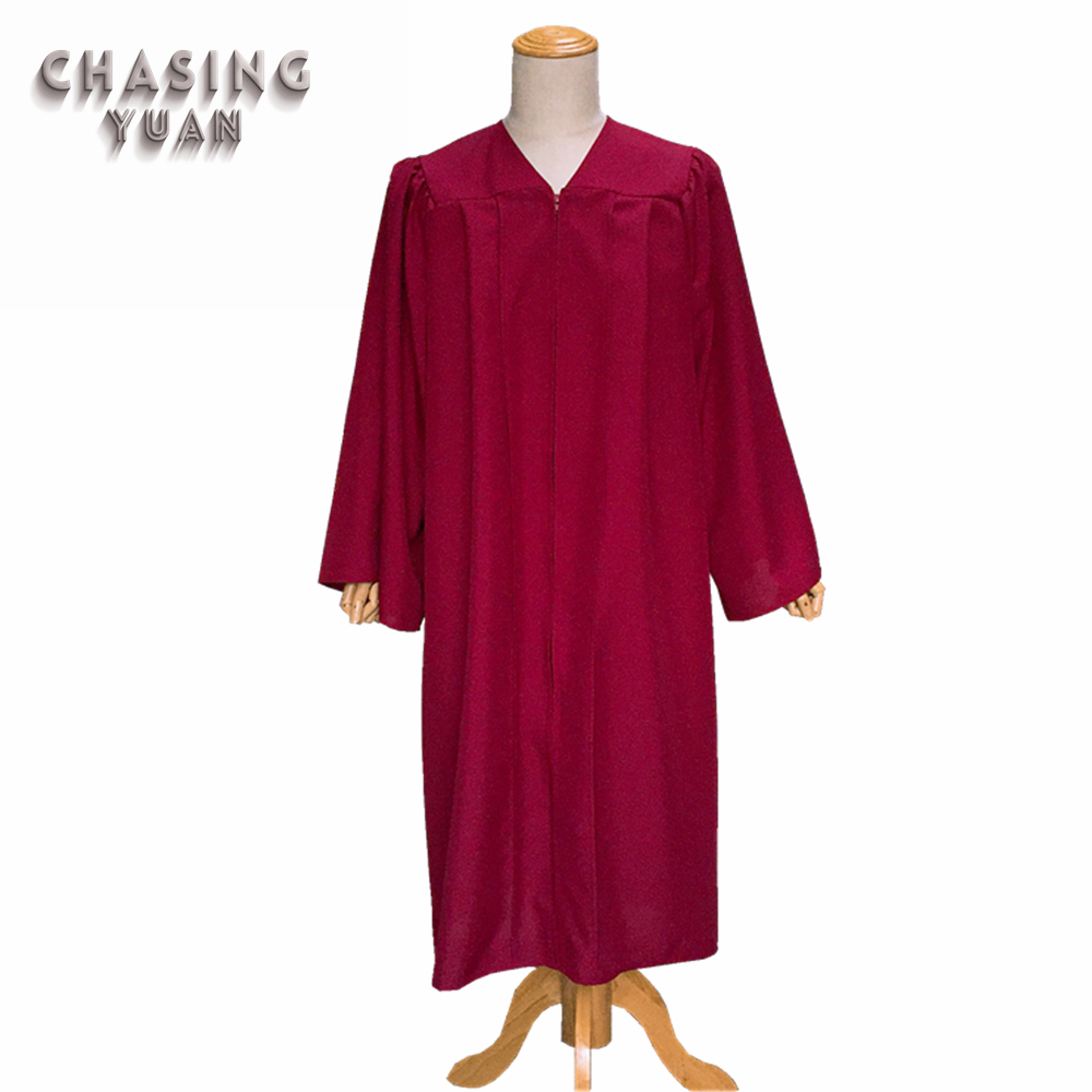 High Quality Matte Maroon Choral Robe Church Gown
