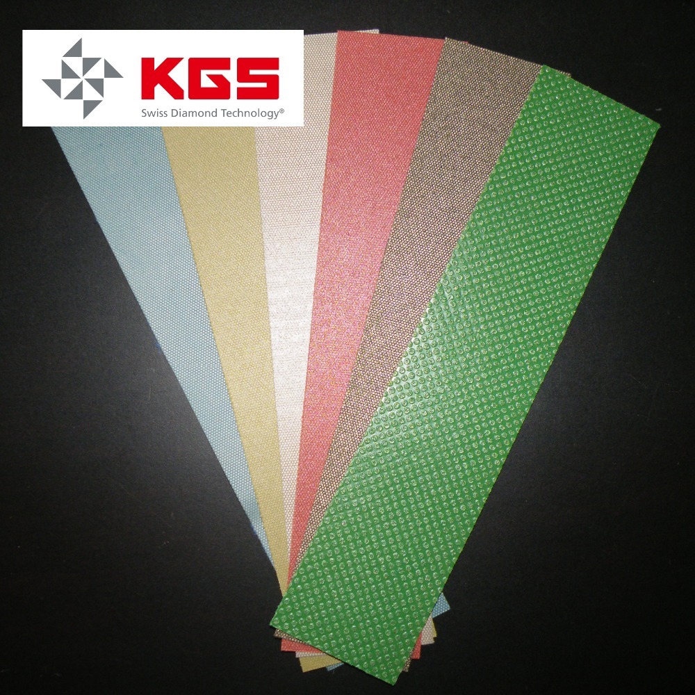 KGS Diamond Electroplated grinding and polishing sheets 200x300mm or customise cloth backing for glass stone ceramic hand use