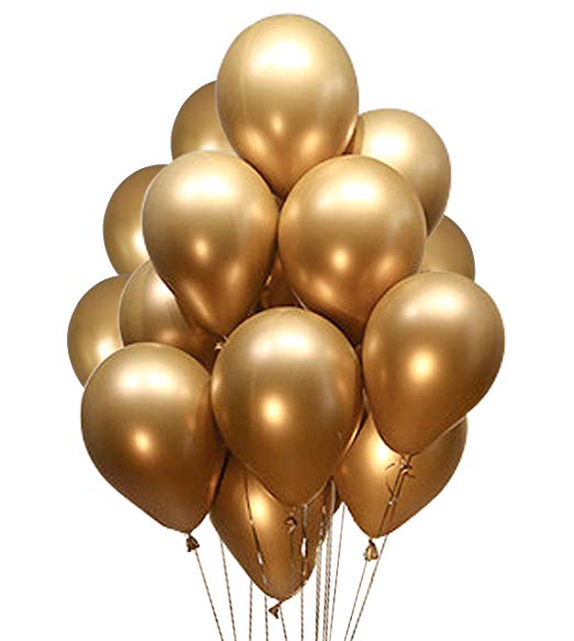 Partycool 12 Inch Gold Metal Balloons Baby Shower Metallic Latex Wholesale Balloons 12inch Party Decorations