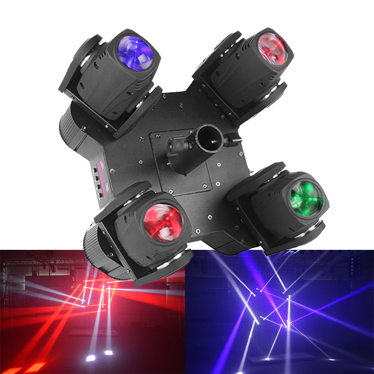Guangzhou factory price DMX RGBW 4 heads led sharpy beam moving head light stage lighting for sale