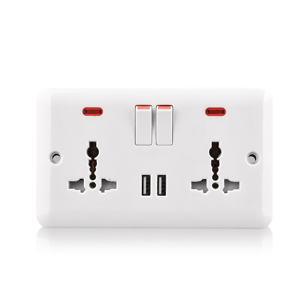 Настенная розетка с USB-портом, 13 а