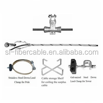 Singlemode ADSS OPGW Fiber Optical Cable Tension And Suspension Clamp Set With Rods
