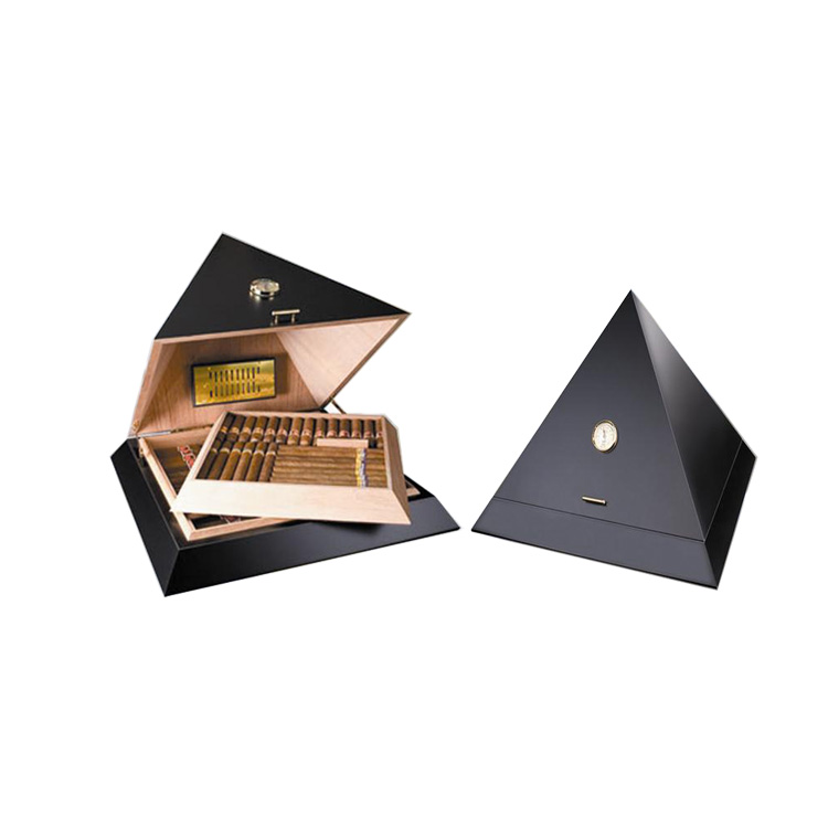 Черная матовая уникальная Пирамида деревянная сигара Humidor