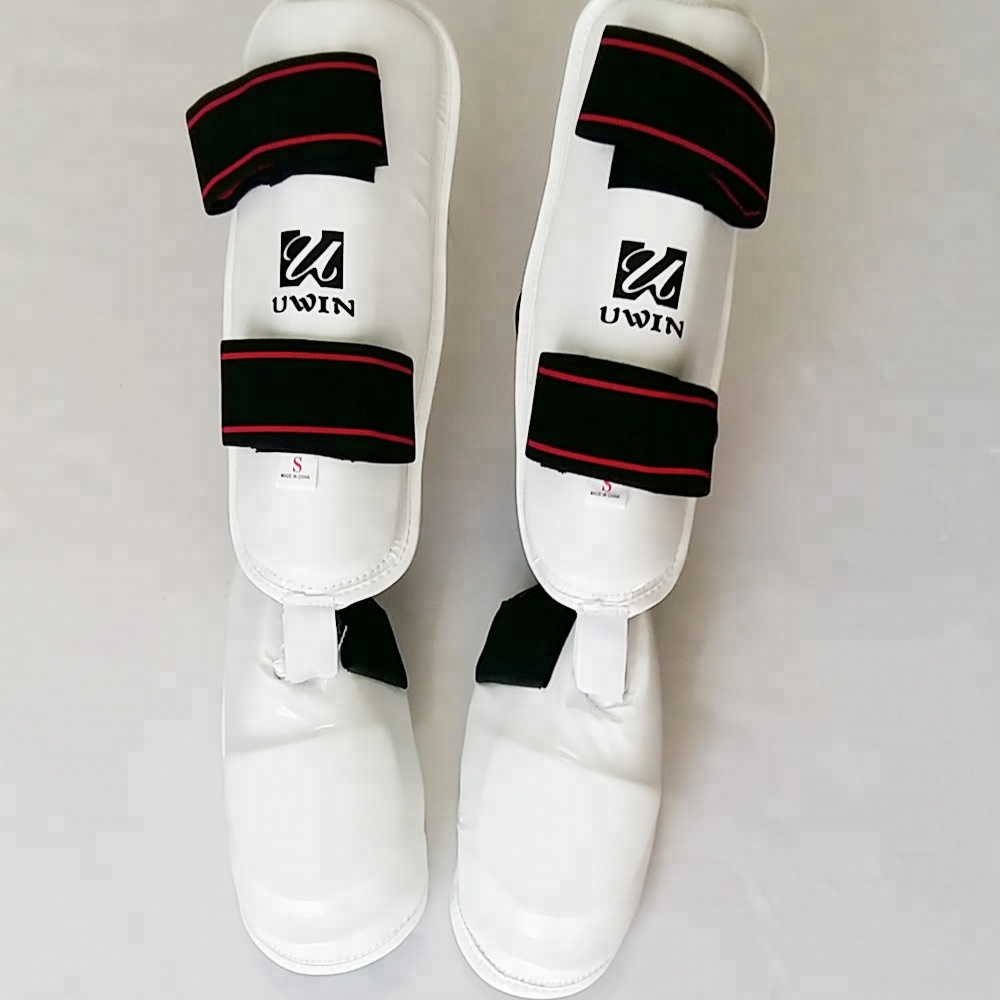 Sparring equipment taekwondo white shin and instep guard