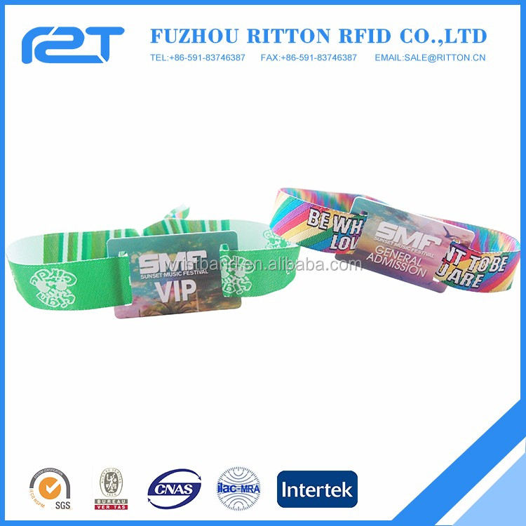 Продвижение дешевые фестиваль браслет rfid ткани браслет