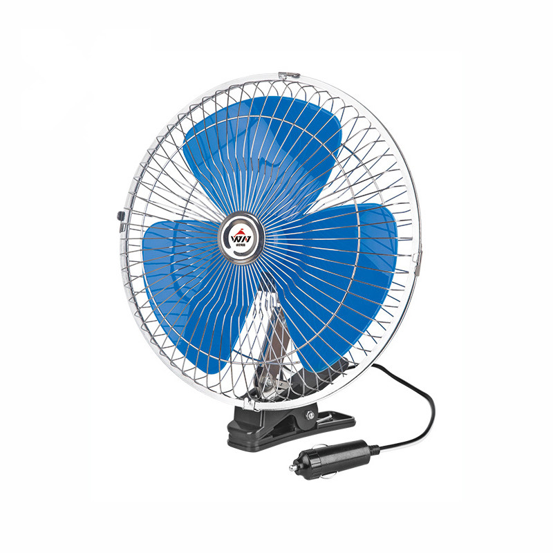 metal full guard 12v dc car auto bus oscillating fan