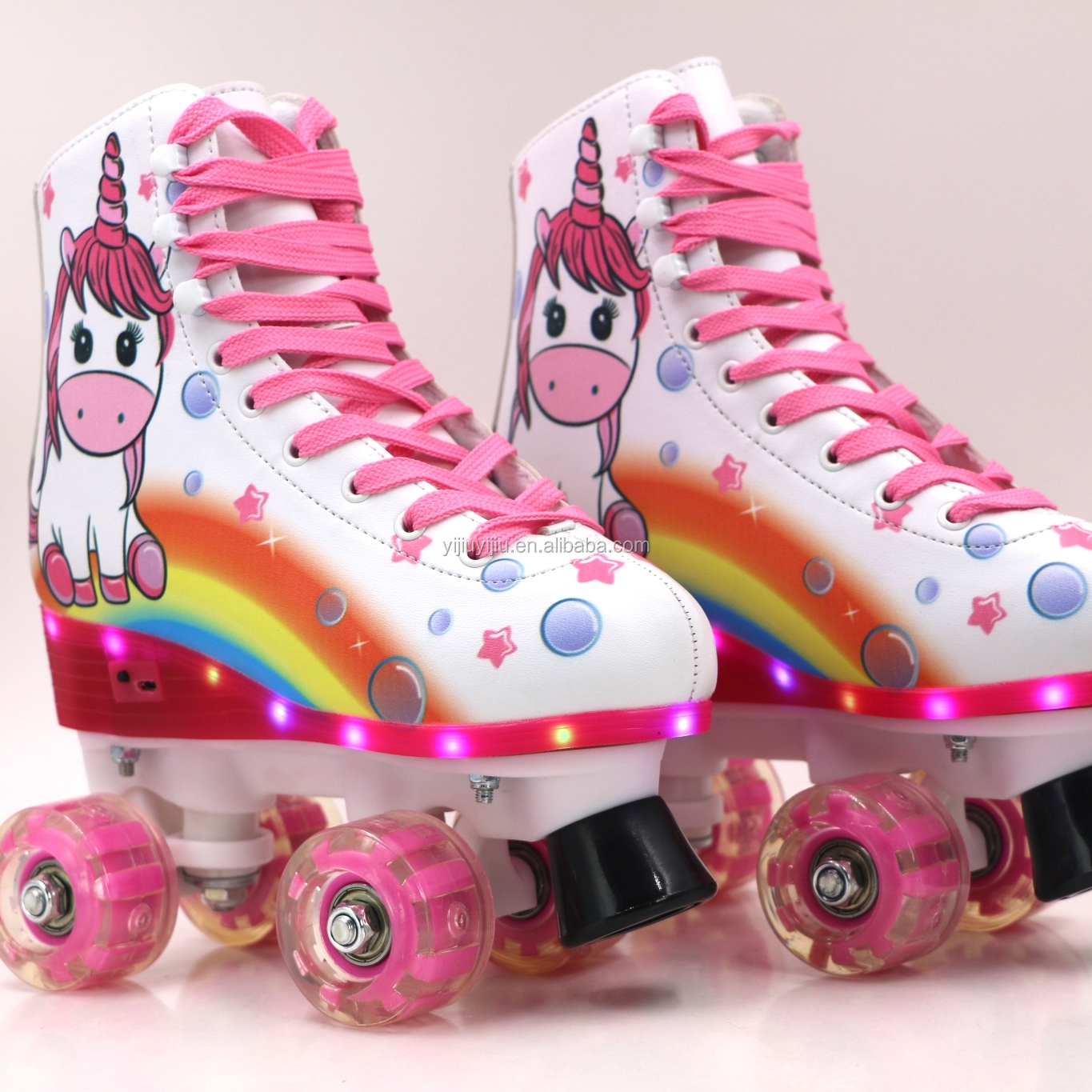 high top leather roller skate for kids roller skate boots for youth the sole with led light the flashing pu wheel