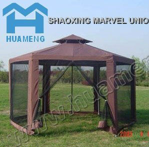 Тяжелый гексагональный тент для беседки