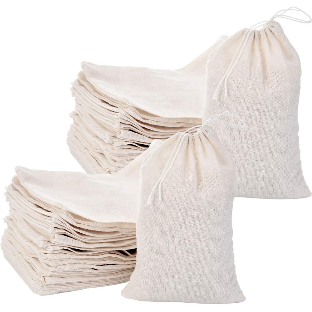 Cotton Muslin Bags Multipurpose Drawstring cotton Bags for Tea Jewelry Wedding Party Favors Storage  Cotton packing bags