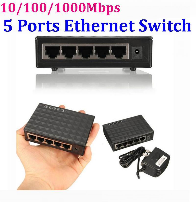 5 портов 10/100/1000 Мбит/с базы гигабитный Ethernet сетевой коммутатор концентратор пластиковый мини-Настольный высокопроизводительный смарт-адаптер