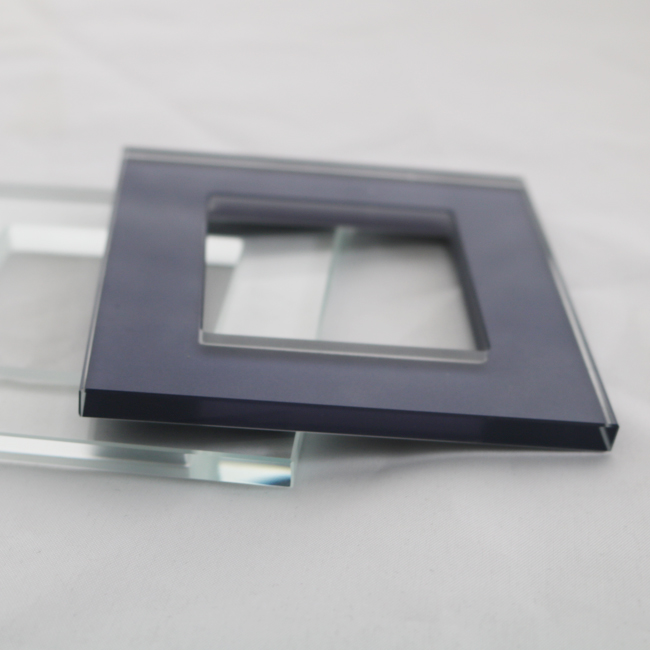 china hot sale tempered switch touch panel small glass plate with printing
