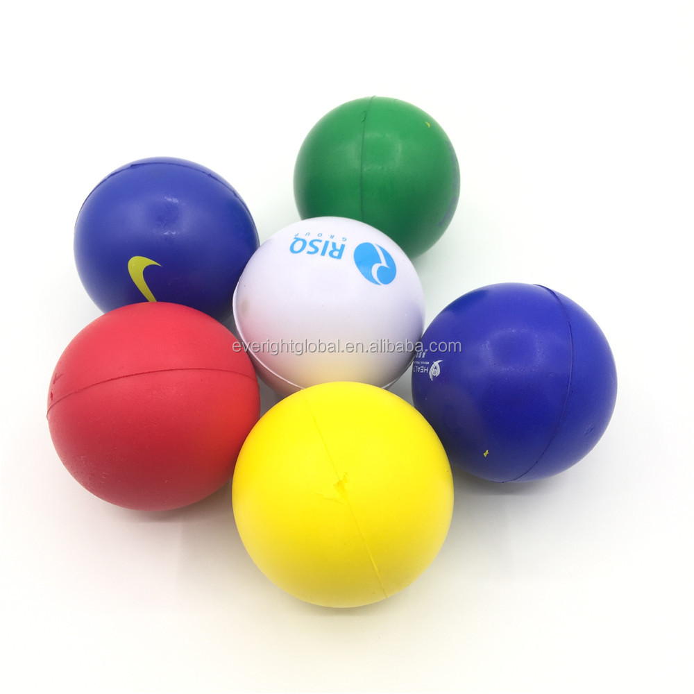 T0149 Round shape solid color soft PU foam material stress reliever toy with custom logo for promotion