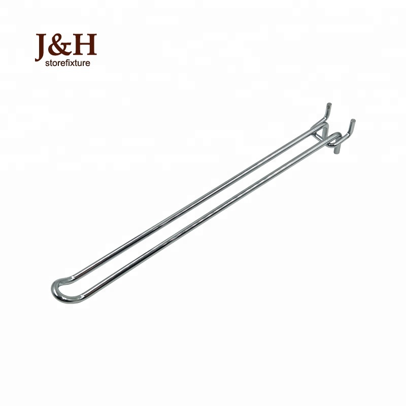 J & H storeприспособление для пегборда, аксессуары для розничного вида, U-образные скользящие крючки для гондолы с фиксированным мостом, хромированный крючок для Европейской платформы