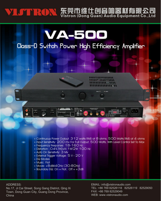 VA-500 класса D Высокая эффективность сабвуфера Усилитель