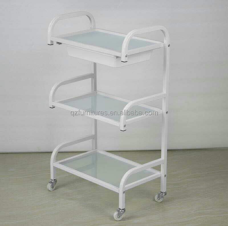 White color plastic salon trolley barber trolley QZ-T104