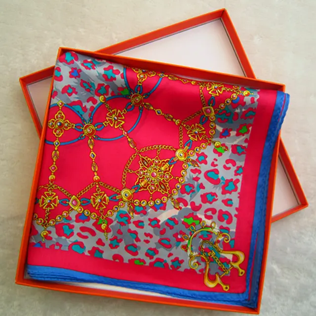 Hangzhou wholesale 100% silk fabric scarf screen printing silk scarf