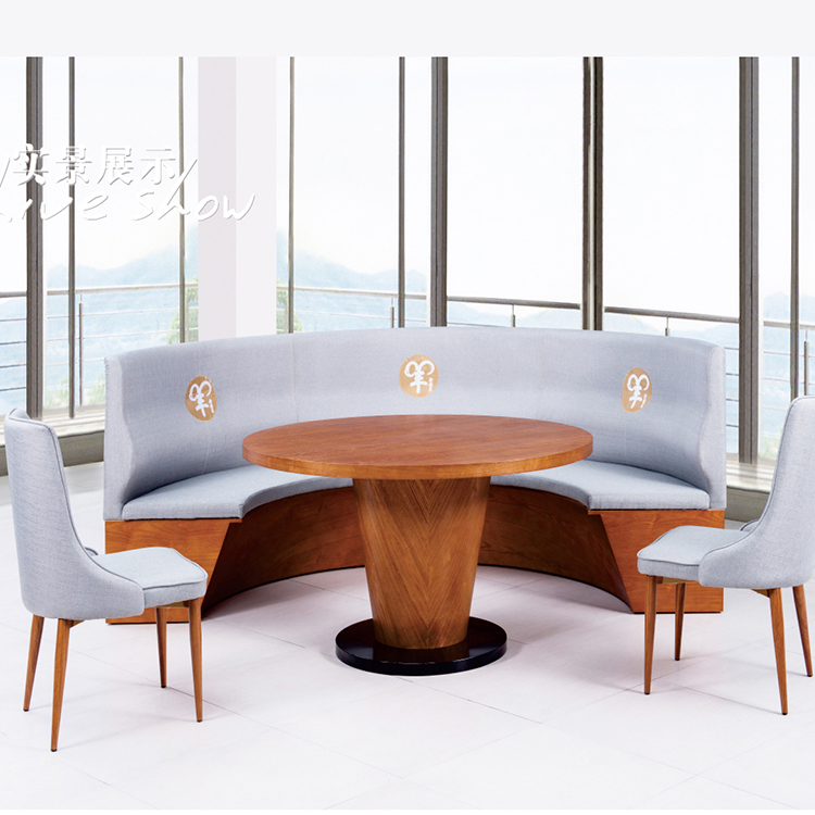 Simple design round Solid wood table for commercial restaurant