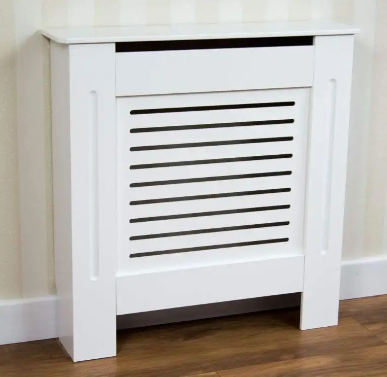 Milton Radiator Cover White Modern Painted MDF Cabinet, Small