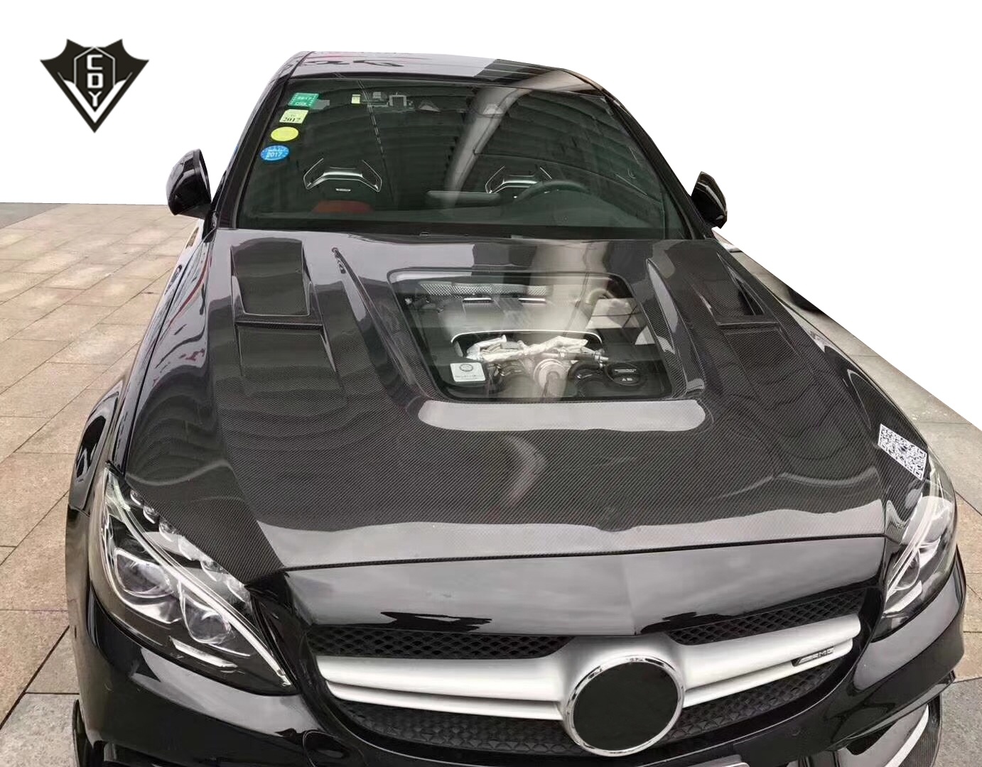 Прозрачный капот из углеродного волокна для mercedes benz w205 c63