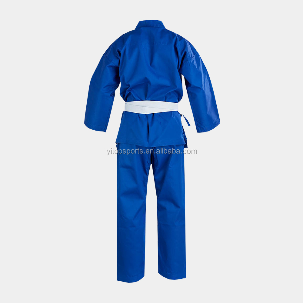 WKF Cheap high quality blue karate gi for training comfortable karate uniform