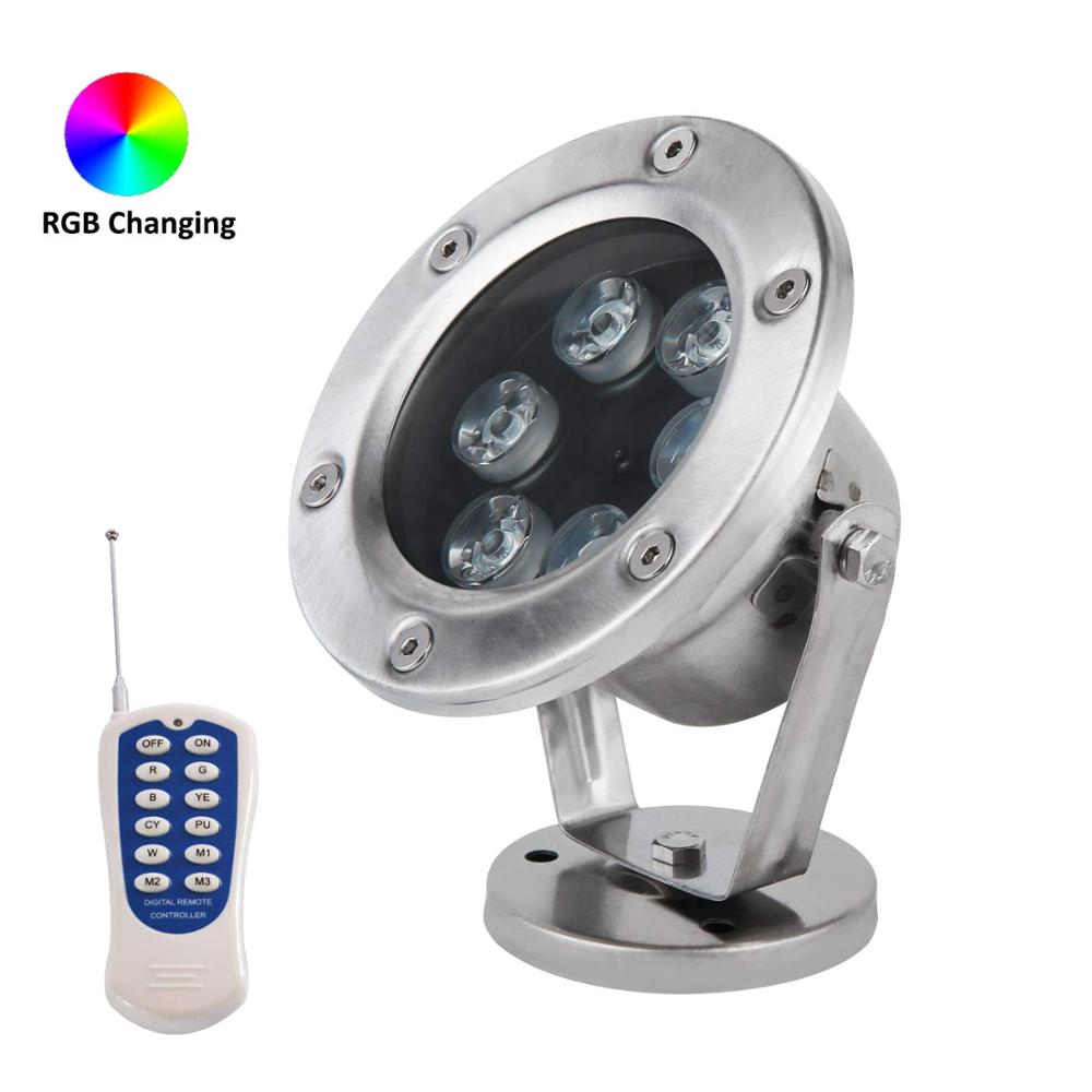 12V 24V водонепроницаемый IP68 плавательного Бассеина фонтан цветная (RGB) светодиодная подводная лампа из нержавеющей стали 304 316 пульт дистанционного управления светодиойдный Шарообразная свет