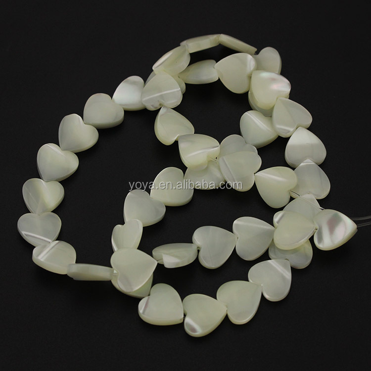 SP4038 белый корпус СС сердце шарики, Mother Of Pearl шарики в форме сердца