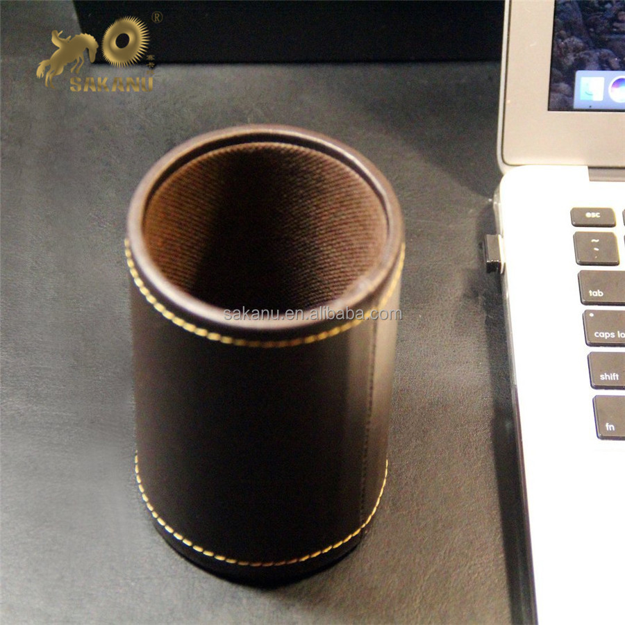 4pcs/Set Home office Pu Leather Desk Stationery Organizer