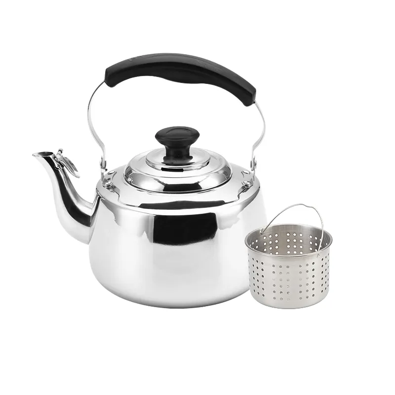 Manufacturer New Design Wood Grain Bakelite Handle Omega B Stainless Steel Whistling Water Tea Kettle