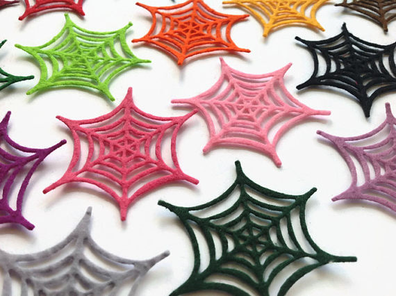 Die Cut Halloween felt black spider web for home halloween decoration