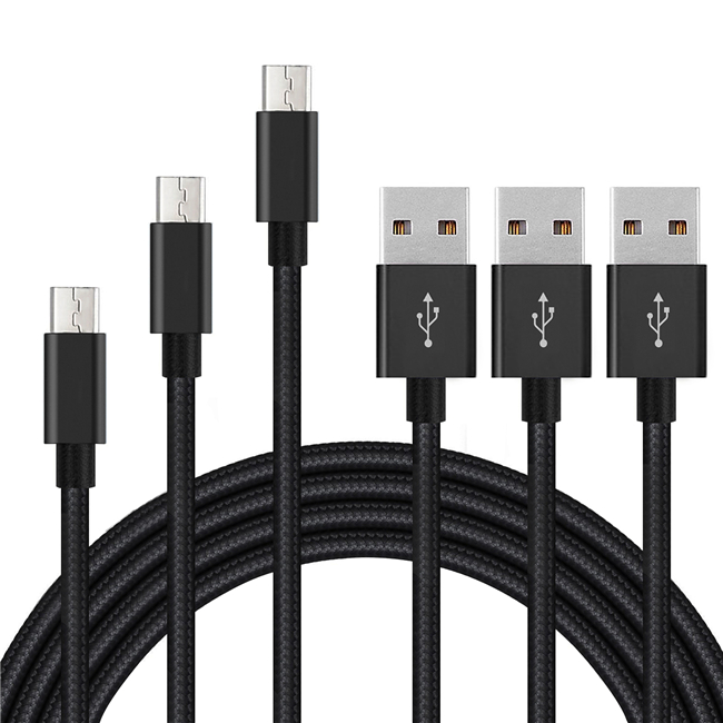 2 м нейлоновый Плетеный текстильный micro usb кабель зарядное устройство Черный для Samsung