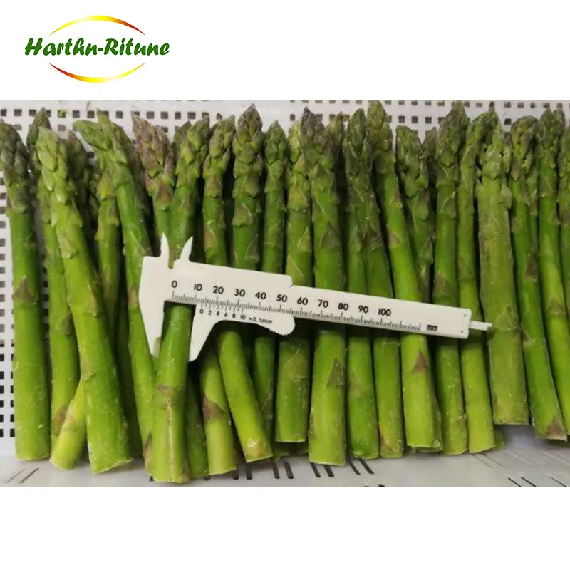 Frozen green fresh asparagus