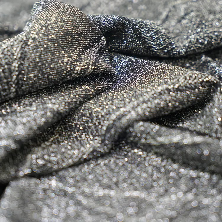 XZ-7001 knitted Tricot Lurex Metallic Jersey Fabric lame metallic fabric