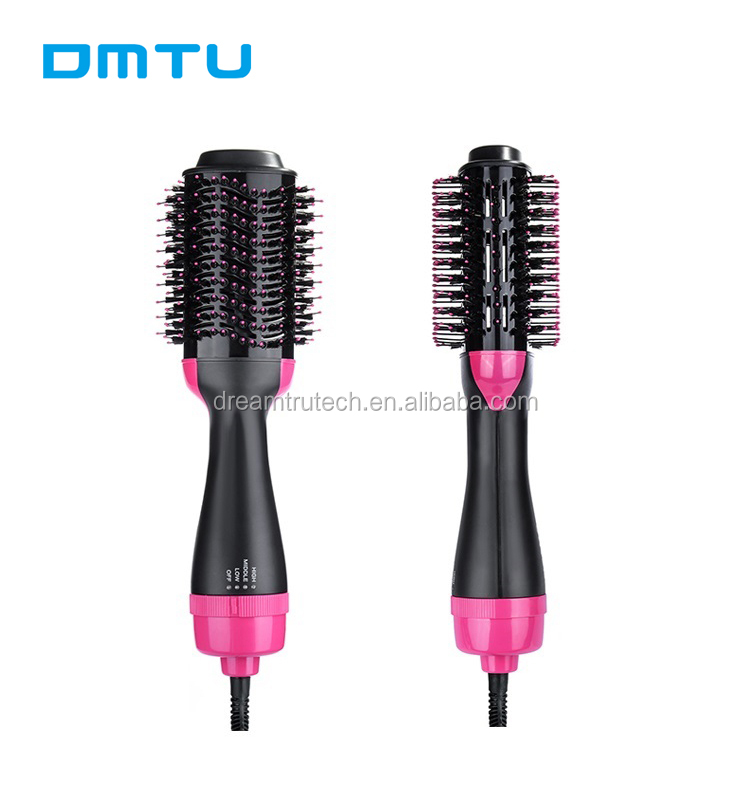 DMTU Volumizer 2-в-1 отрицательная Ионная Щетка для выпрямления волос салонная щетка для горячего воздуха Фен для волос одношаговая щетка для сушки волос