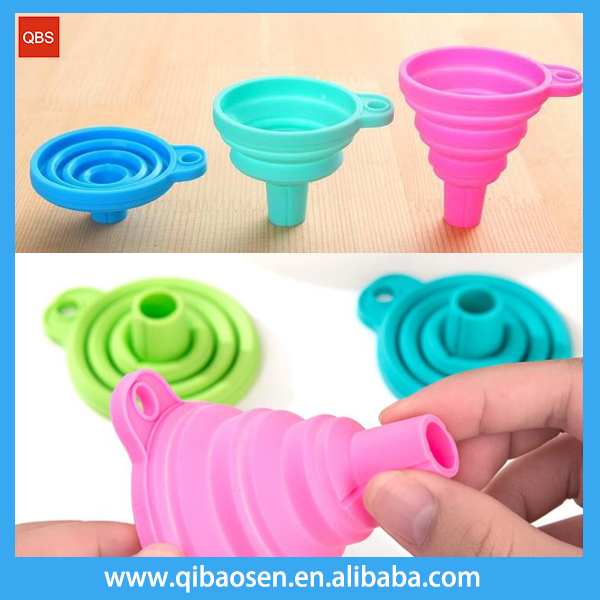 Collapsable Mini Beer Silicone Funnel Foldable Silicone Rubber Funnel