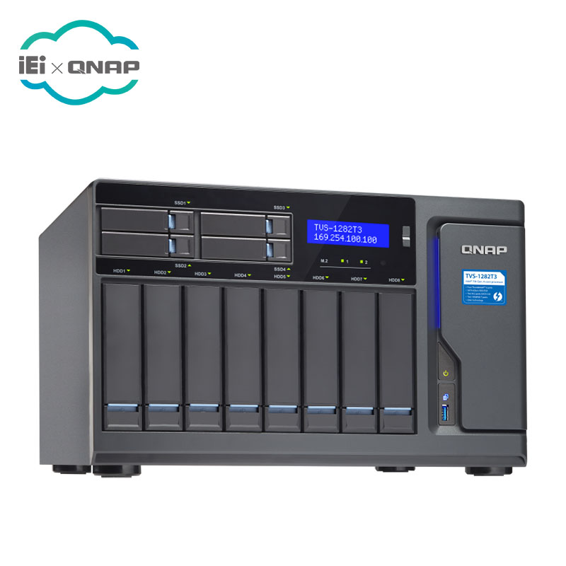 Qnap TVS-1282T3-i5-16G Ultra-высокоскоростной сетевой хранилище данных 12 bay Thunderbolt 3 с портом Thunderbolt3 x 4,16 Гб RAM
