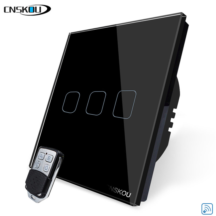 CNSKOU ЕС стандартный 3 банды 1 способ Дистанционное 220v Цифровой выключатель света, беспроводной пульт дистанционного управления